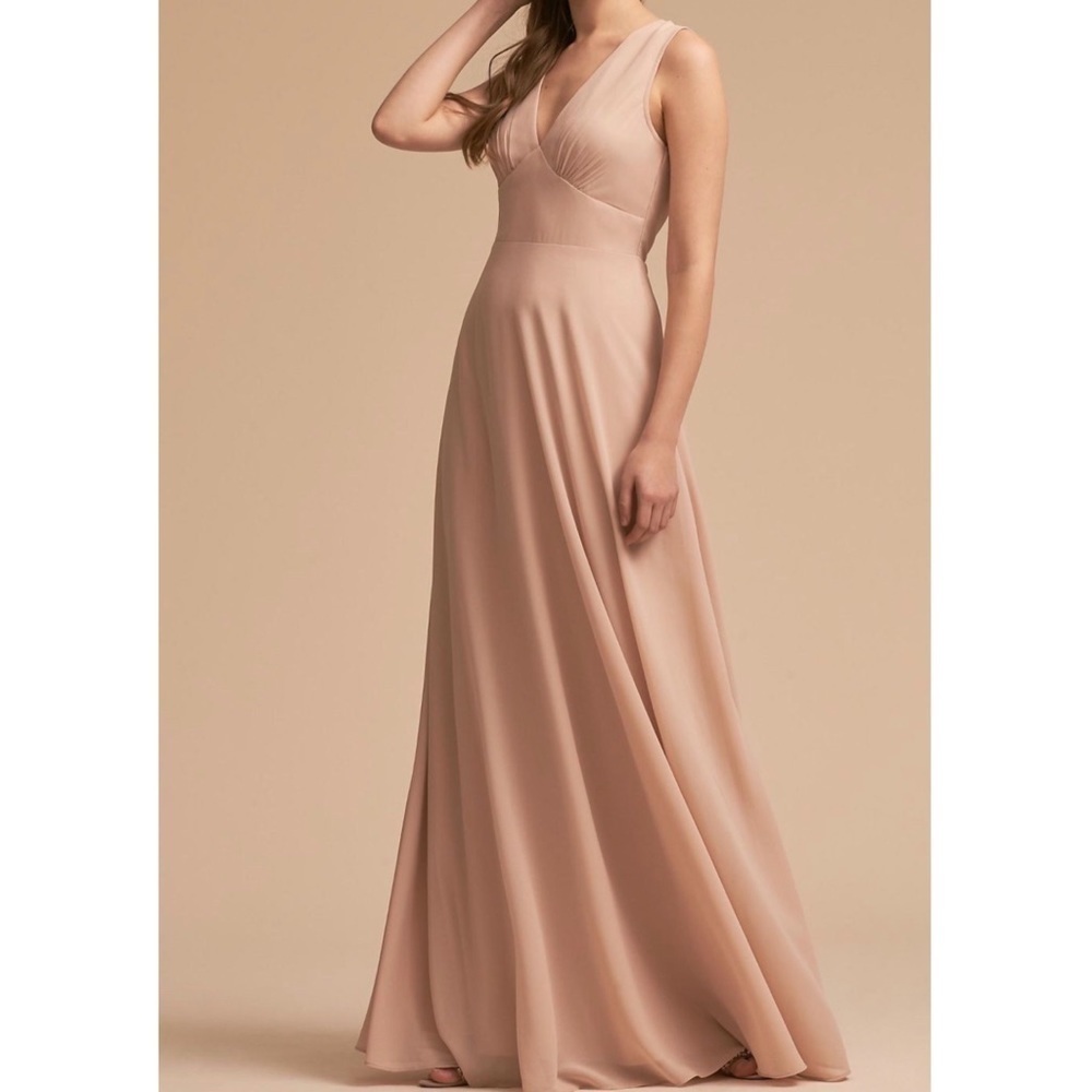 𝅺nwt Anthropologie BHDLN Capulet Neutral Dress women size XS champagne party - Picture 2 of 13